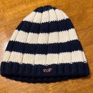 Ladies American Eagle Striped Navy and White Beanie